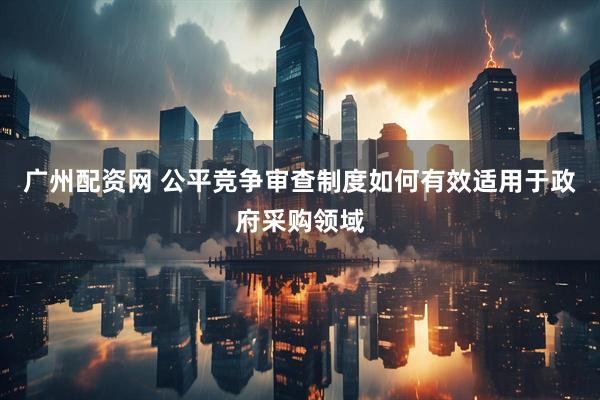 广州配资网 公平竞争审查制度如何有效适用于政府采购领域